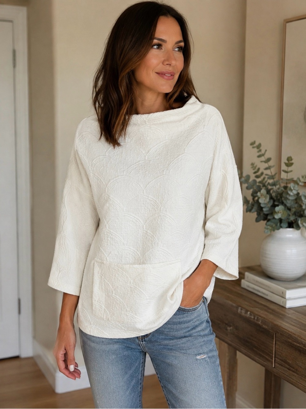 Lotus Eaters Greek design house size small textured knit top